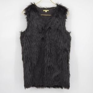 Gianni Bini Black Faux Fur Vest Size XS